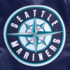 Seattle mariners mashup full snap satin varsity jacket navy 4 1