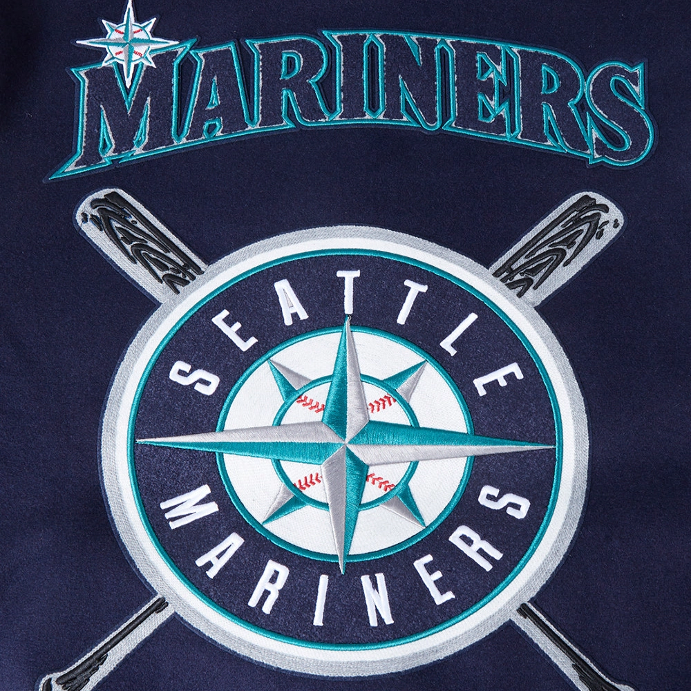 Seattle mariners mashup wool leather varsity jacket navywhite 2 1