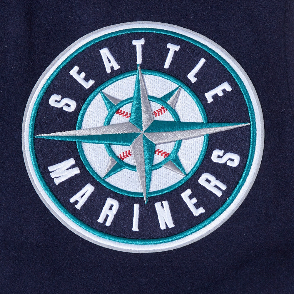 Seattle mariners mashup wool leather varsity jacket navywhite 4 1