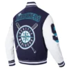 Seattle mariners mashup wool leather varsity jacket navywhite 6 1