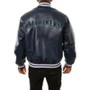 Seattle mariners real leather varsity jacket navy 2