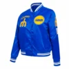 Seattle mariners retro classic womens satin varsity jacket blue 2