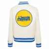 Seattle mariners retro classic womens satin varsity jacket white 3