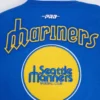Seattle mariners retro classic womens wool leather varsity jacket blue white 5