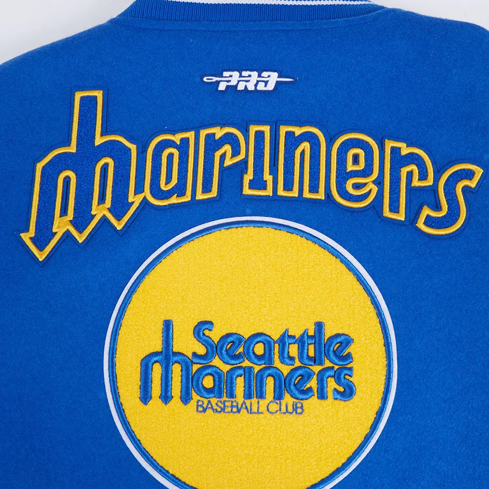 Seattle mariners retro classic womens wool leather varsity jacket blue white 5