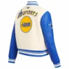 Seattle mariners retro classic womens wool leather varsity jacket white blue 10