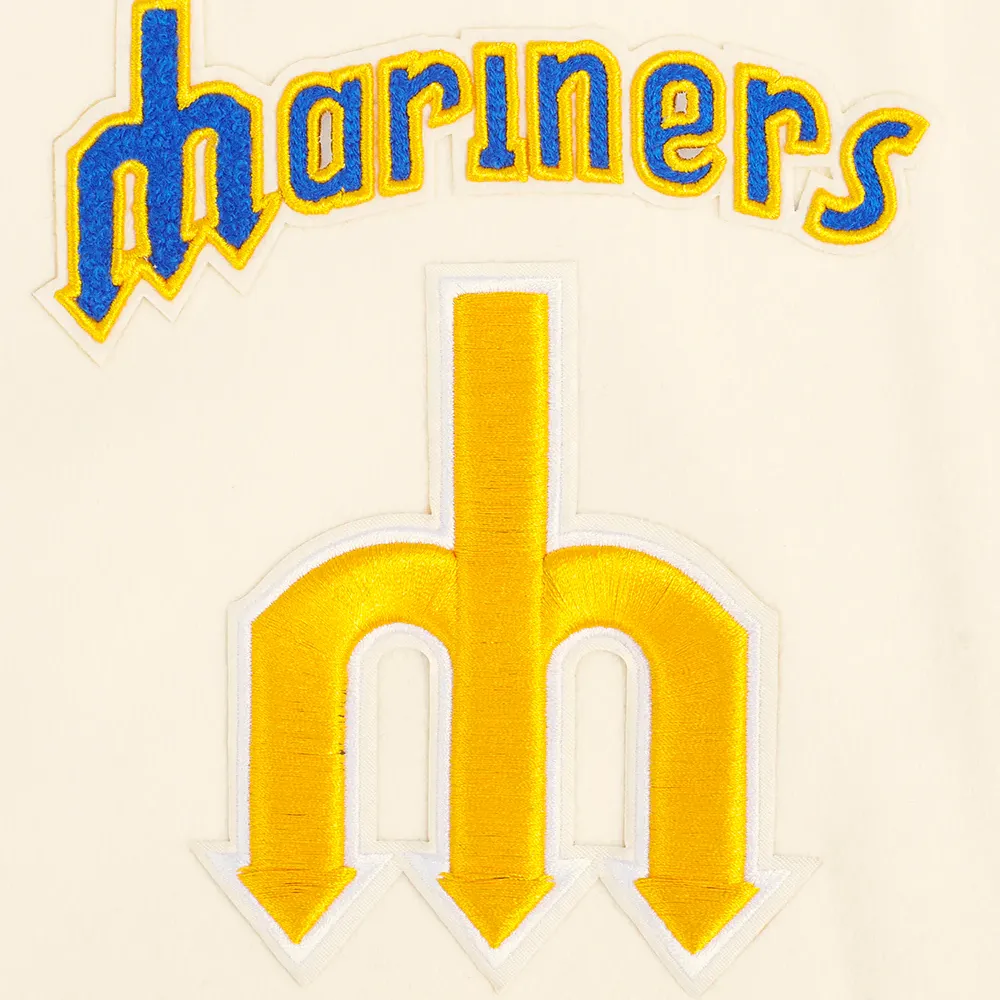 Seattle mariners retro classic womens wool leather varsity jacket white blue 12