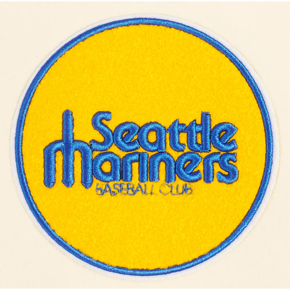 Seattle mariners retro classic womens wool leather varsity jacket white blue 13