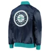 Seattle mariners the ambassador satin varsity jacket navy 1