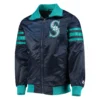 Seattle mariners the captain ii satin varsity jacket navy 1