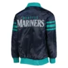 Seattle mariners the captain ii satin varsity jacket navy 2