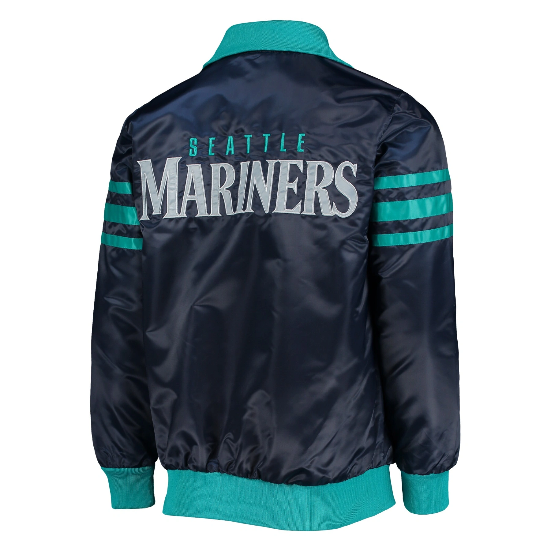 Seattle mariners the captain ii satin varsity jacket navy 2