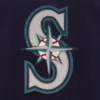 Seattle mariners two tone handcrafted logo wool jacket navy gray 3