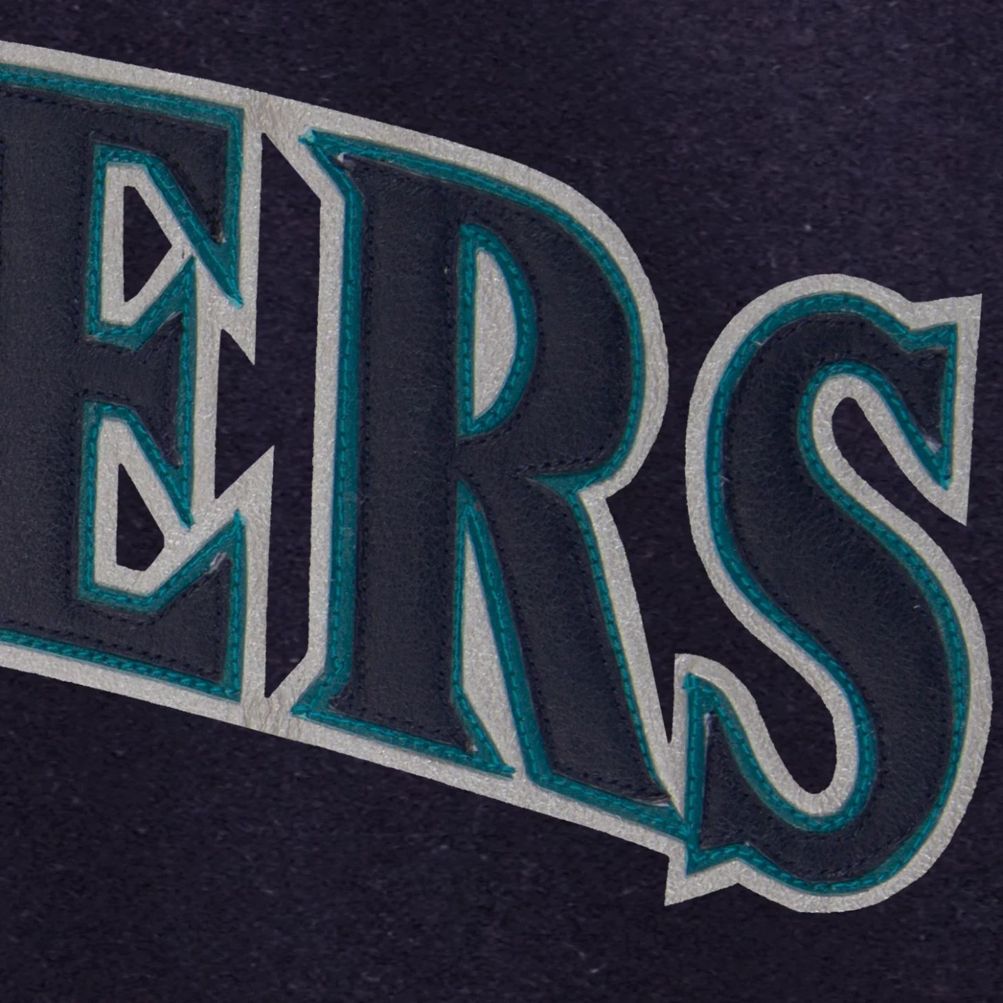 Seattle mariners two tone handcrafted logo wool jacket navy gray 4