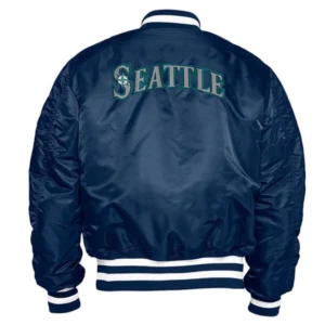 Seattle mariners x alpha x new era ma 1 bomber varsity jacket blue 1 1
