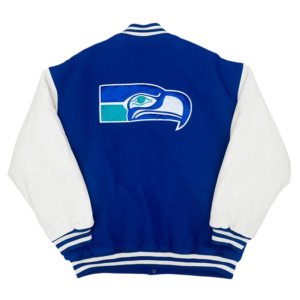Seattle seahawks 1990s wool leather royal jacket