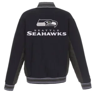 Seattle seahawks black and gray varsity wool jacket