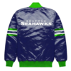 Seattle seahawks button down blue satin jacket