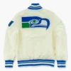 Seattle seahawks cream satin jacket