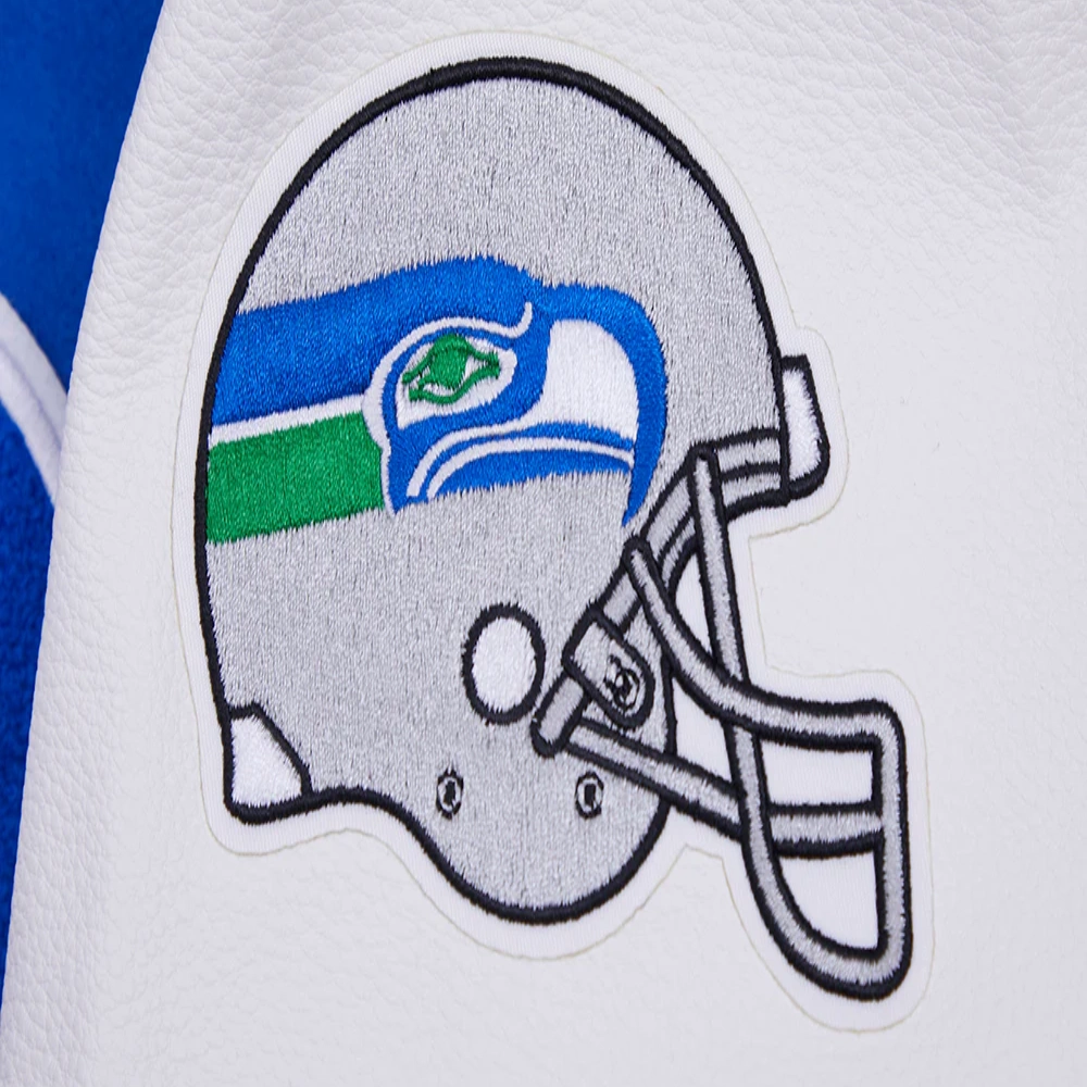 Seattle seahawks retro classic wool leather varsity jacket blue white 3
