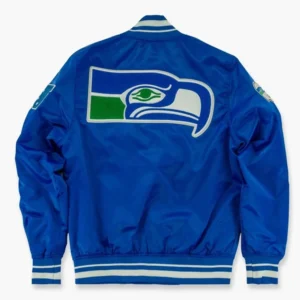 Seattle seahawks throwback classic satin blue jacket