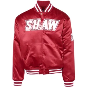 Shaw bears remix classic satin red varsity jacket