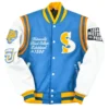 Southern university motto 20 sky blue white wool leather varsity jacket 1