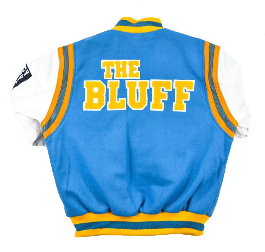 Southern university motto 20 sky blue white wool leather varsity jacket 2