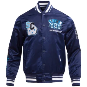 Spelman college jaguars homecoming full snap satin jacket