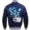 Spelman college jaguars homecoming satin navy jacket