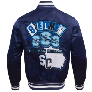 Spelman college jaguars homecoming satin navy jacket