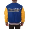 St louis blues handmade two tone wool varsity jacket blue yellow 1 1