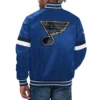 St louis blues home game satin varsity jacket blue