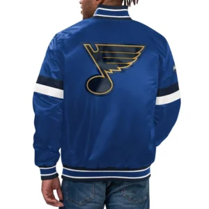 St louis blues home game satin varsity jacket blue