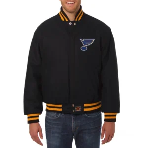 St louis blues one color wool varsity jacket black 1