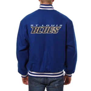 St louis blues one color wool varsity jacket blue 1 1