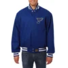 St louis blues one color wool varsity jacket blue 1