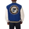 St louis blues two tone wool leather varsity jacket royal white 1 1