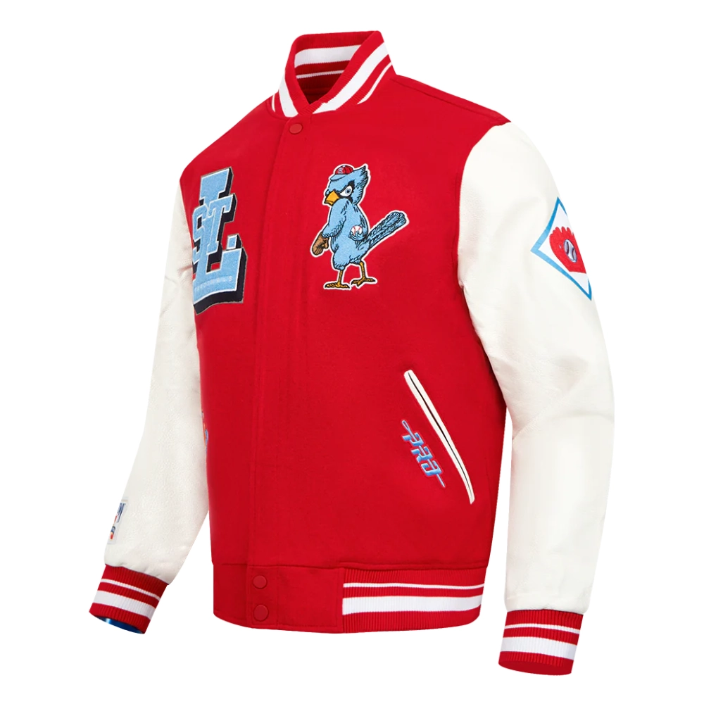 St louis cardinals best of mens red white varsity jacket
