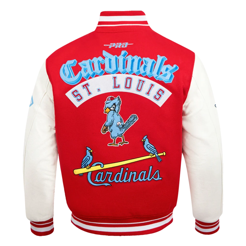 St louis cardinals best of mens wool and leather jacket