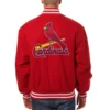 St louis cardinals handcrafted logo wool jacket red 2