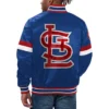 St louis cardinals home game satin varsity jacket blue