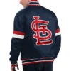St louis cardinals home game satin varsity jacket navy