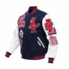 St louis cardinals mashup full snap satin varsity jacket navywhite 2