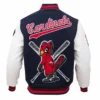 St louis cardinals mashup full snap satin varsity jacket navywhite 4