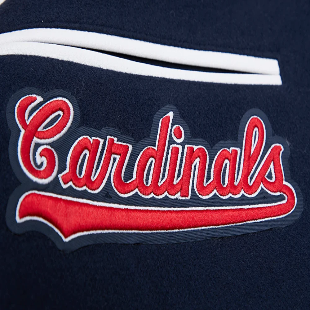 St louis cardinals mashup full snap satin varsity jacket navywhite 6