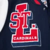 St louis cardinals mashup full snap satin varsity jacket navywhite 7