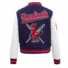 St louis cardinals mashup womans wool leather varsity jacket navywhite 3