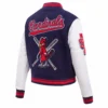 St louis cardinals mashup womans wool leather varsity jacket navywhite 4