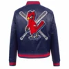 St louis cardinals mashup wool leather varsity jacket navy 2